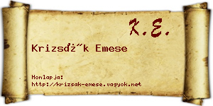 Krizsák Emese névjegykártya