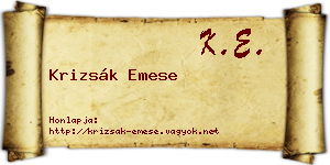 Krizsák Emese névjegykártya